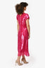 Stella McCartney Pink Sequins Short Sleeve Align Dress Size 42