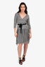 Diane von Furstenberg Black/White Long Sleeve Wrap Dress Size 4
