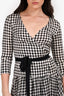 Diane von Furstenberg Black/White Long Sleeve Wrap Dress Size 4