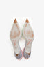 Rene Caovilla Mint/Silver/Pink Crystal Bow Kitten Heels Size 36.5