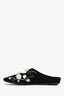 The Row Black Pom Pom Velvet Flats Size 36