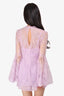 Katie May Light Purple Lace Long Sleeve 'Leilani' Mini Dress with Slip Size XS
