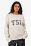 Saint Laurent Cream Cotton YSL Logo Sweatshirt Size L
