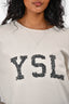 Saint Laurent Cream Cotton YSL Logo Sweatshirt Size L