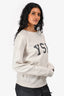 Saint Laurent Cream Cotton YSL Logo Sweatshirt Size L