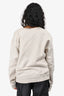 Saint Laurent Cream Cotton YSL Logo Sweatshirt Size L