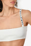 Christian Dior White Logo Strap Stretch Bralette Size XS