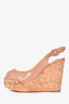 Christian Louboutin Nude Patent Une Plume Sling 120 Cork Platform Wedges Size 37