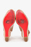 Christian Louboutin Nude Patent Une Plume Sling 120 Cork Platform Wedges Size 37