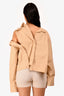 A.W.A.K.E Mode Brown Poplin Cut Out Long Sleeve Top Size S