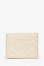 Gucci White Leather Chevron Quilted GG Marmont Wallet (As Is)