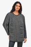 Pre-Loved Chanel™ 2019 Grey Wool 4 Pocket Chain Detail Jacket Size 46
