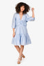 Sandro Light Blue Puffed Sleeve Dress Size 42