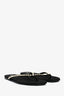 Pre-Loved Chanel™ Black Suede Pearl Embellished CC Thong Sandals Size 37C