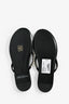 Pre-Loved Chanel™ Black Suede Pearl Embellished CC Thong Sandals Size 37C