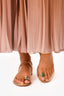 Pre-Loved Chanel™ Gold Leather Jewelled Toe Ring Sandals Size 37