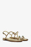 Pre-Loved Chanel™ Gold Leather Jewelled Toe Ring Sandals Size 37