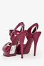 Saint Laurent Purple Patent Platform Tribute Heels Size 38.5