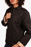 Burberry Black Diamond Quilted Zip-up Jacket Size X-Large