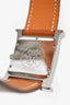 Hermes Gold Leather Double Tour 25mm 30mm Steel Heure Watch