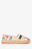Christian Dior Beige/Floral Embroidered Espadrilles Size 37.5