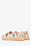 Christian Dior Beige/Floral Embroidered Espadrilles Size 37.5