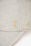 Saint Laurent Light Blue Wash Denim Gold YSL Logo Baseball Cap Size 59