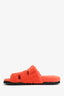 Hermès Orange Shearling 'Chypre' Sandals Size 38