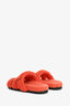 Hermès Orange Shearling 'Chypre' Sandals Size 38