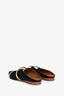 Malone Souliers Black Satin Gold Leather Pointed Toe Flat Mules Size 38.5