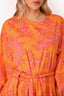 Rhode Orange/Purple Printed Long Sleeve 'Ella' Mini Dress with Rope Belt Size XS