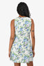 Zimmermann White/Blue Floral Printed Linen Sleeveless Lace Up Dress Size 2