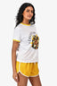 Christian Dior White/Yellow Tiger Printed Short Sleeve T-Shirt Size S