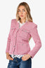 Maje Pink Tweed Pocket Detailed Jacket Size 36