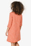 Weekend Max Mara Orange Tweed Boat Neck Dress Est. Size S