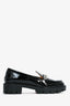 Christian Louboutin Black Patent Leather Lock Woody Lug Sole Loafers Size 38