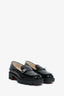 Christian Louboutin Black Patent Leather Lock Woody Lug Sole Loafers Size 38