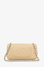 Pre-loved Chanel™ 2010-11 Beige Quilted Lambskin East/West Single Flap Bag