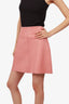 Weekend Max Mara Pink Leather Mini Skirt Size 6
