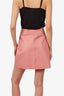 Weekend Max Mara Pink Leather Mini Skirt Size 6