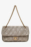 Pre-loved Chanel™ 2011 Grey Quilted Leather Paris-Bombay Triptych Flap Bag