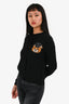 Moschino Black/Brown Wool Bear Printed Cardigan Size 8 US