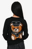 Moschino Black/Brown Wool Bear Printed Cardigan Size 8 US