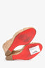 Christian Louboutin Gold Leather Cork Wedges Size 38.5 (As Is)