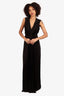 L'agence Black V-Neck Sleeveless Dress Size M