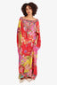 Camilla Red/Pink Silk Floral Print Embellished Kaftan Size S