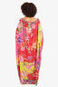 Camilla Red/Pink Silk Floral Print Embellished Kaftan Size S