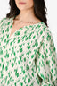 Velvet White/Green Cotton Long Sleeve Maxi Dress Size S