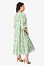 Velvet White/Green Cotton Long Sleeve Maxi Dress Size S