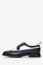 Thom Browne Navy/White Grained Leather Lace Up Loafers Size 40